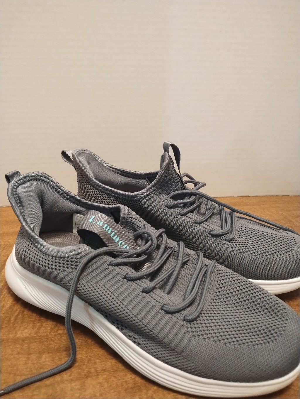 Lamincoa Gray Knit Athletic Sneakers - Lightweight Running Shoes